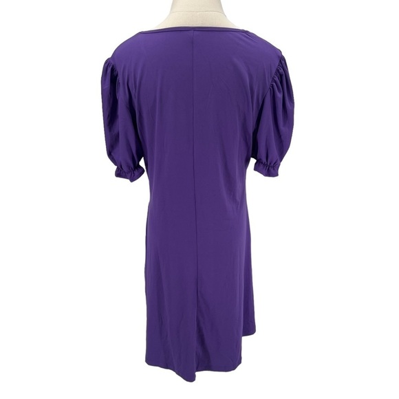 Aloodor Purple Short Ruffle Sleeve V-Neck Mini Dress Size Large Women's - Picture 3 of 6